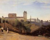 Rome, Monte Pinco, the Trinita dei Monte, View from the Garden of the Academie de France - 让·巴蒂斯特·卡米耶·柯罗